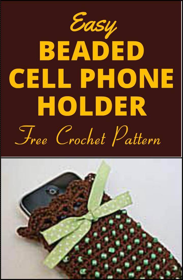 free beaded cell phone holder crochet pattern